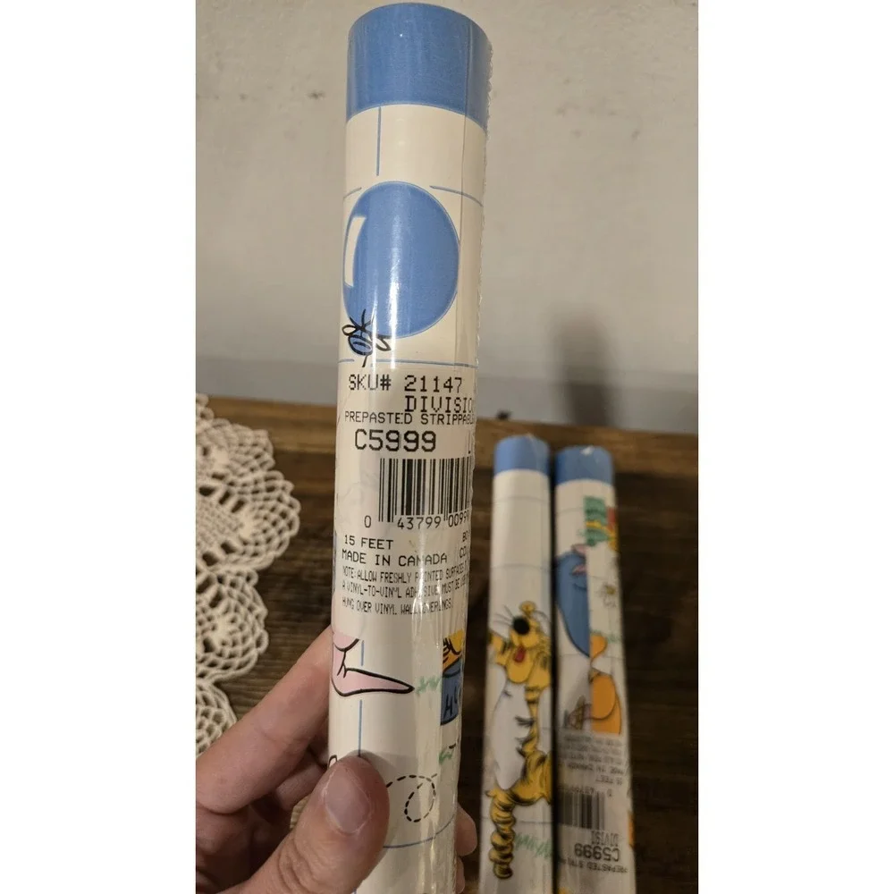 Vintage Winnie the Pooh Wallpaper Border Rolls (3 Sealed) Disney Nursery Decor